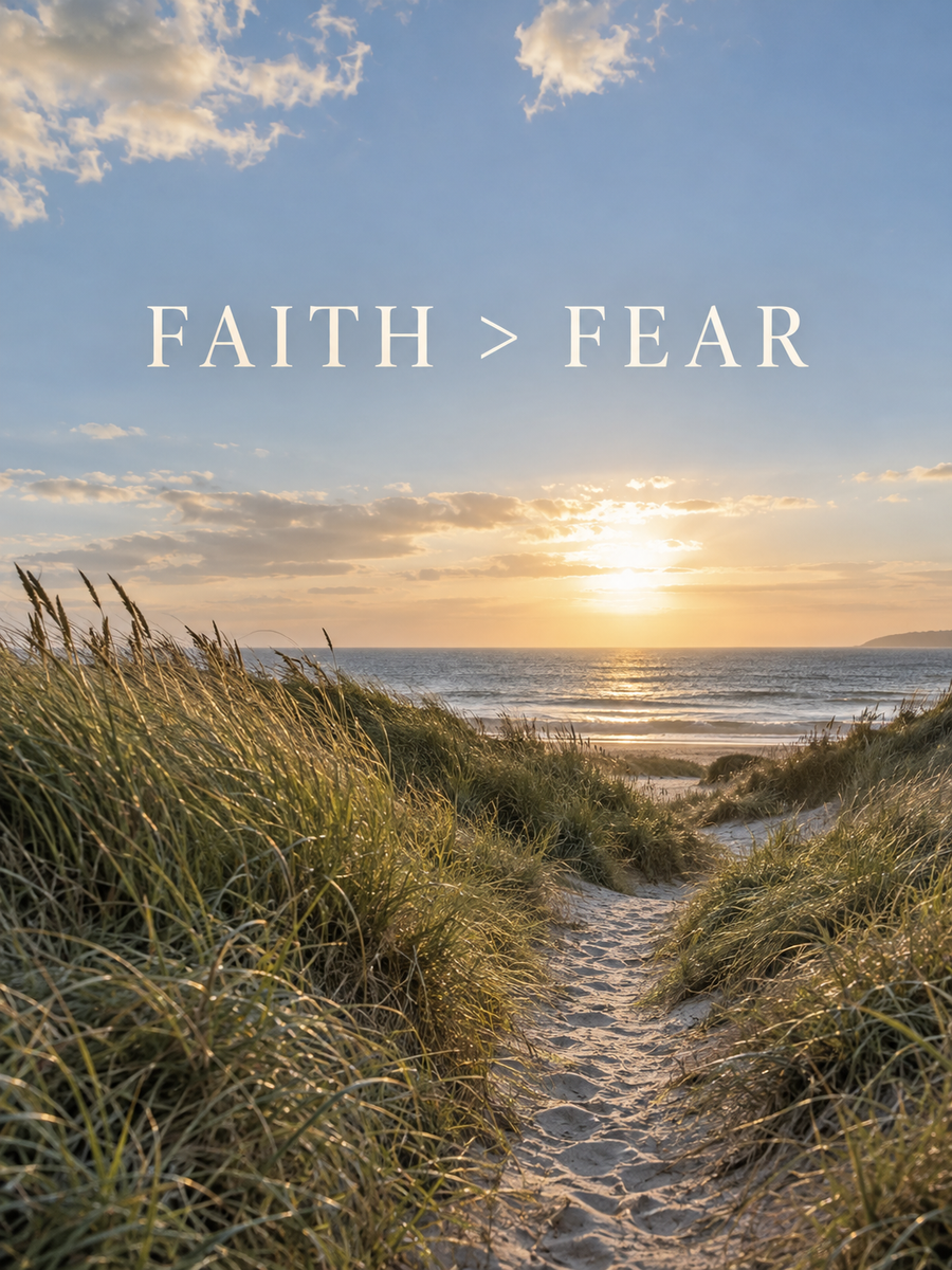 FAITH > FEAR — nature-inspired message image