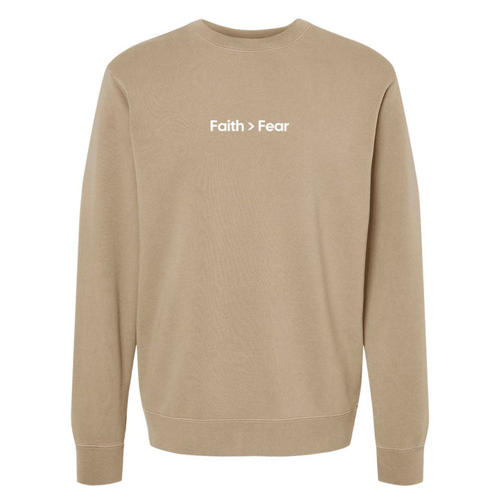 Faith Over Fear 4 Unisex Pigment - Dyed Crewneck Sweatshirt - Shepherds Shelf