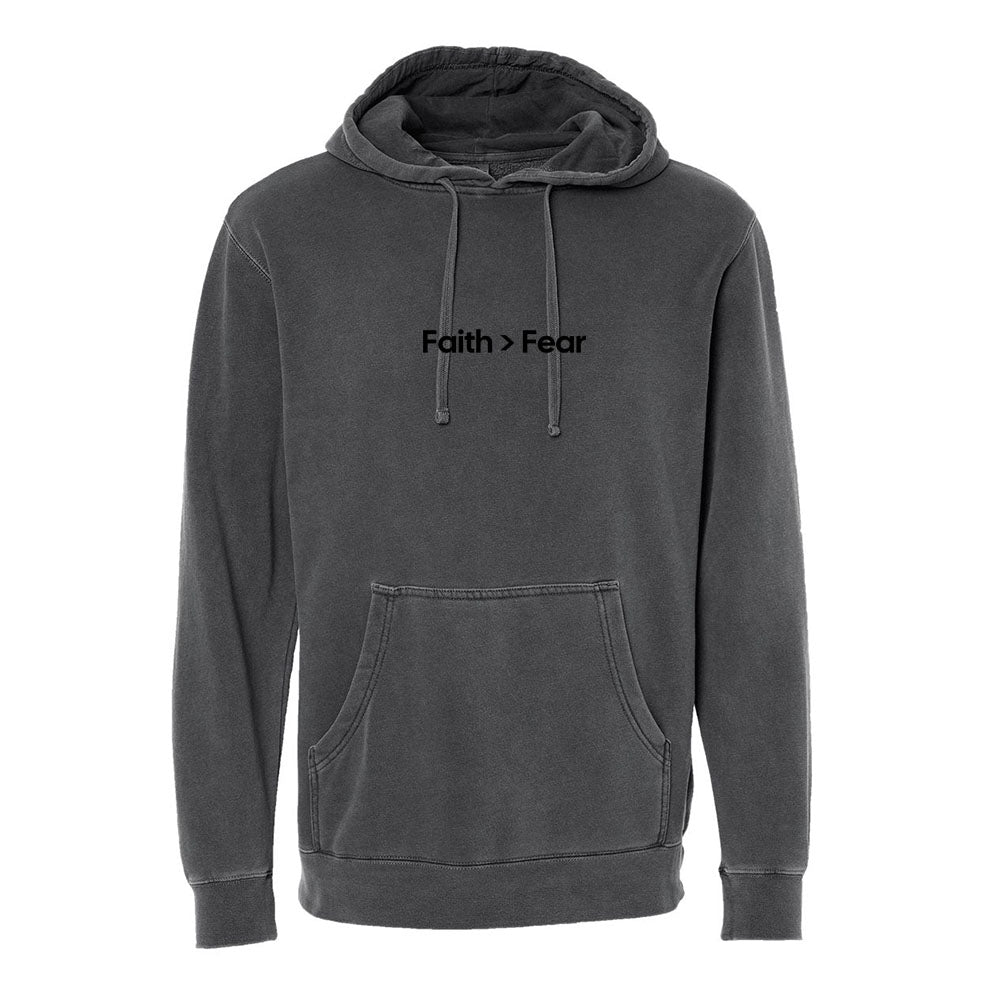 Faith Over Fear 4 Unisex Pigment - Dyed Hoodie Sweatshirt - Shepherds Shelf