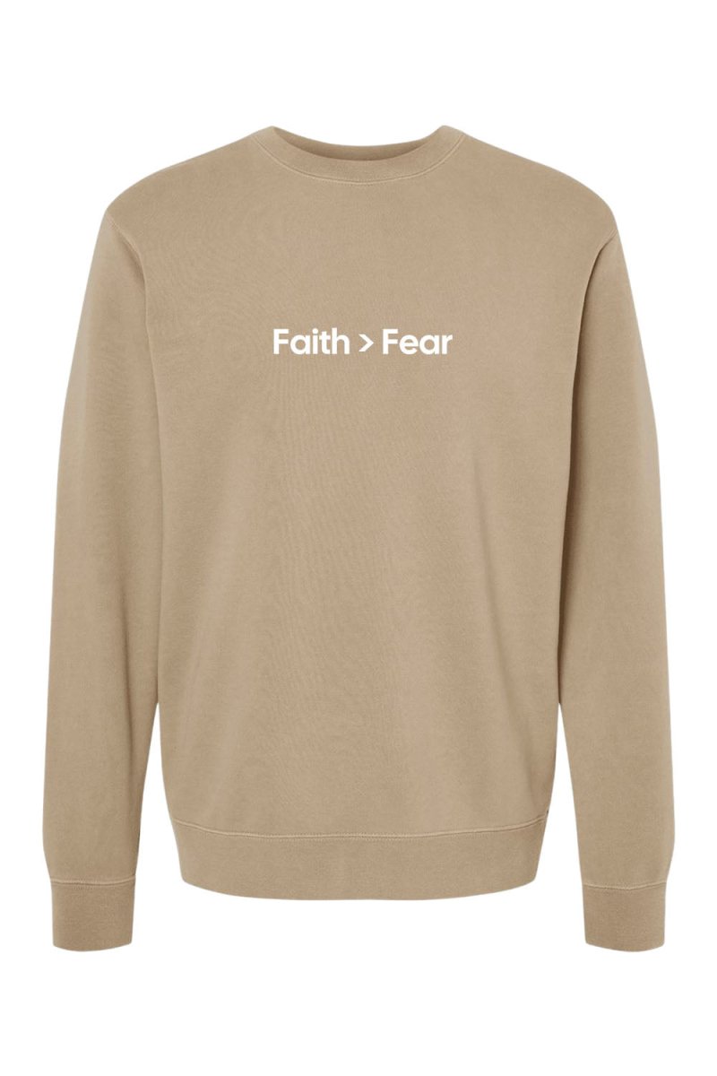 Faith Over Fear Unisex Pigment - Dyed Crewneck Sweatshirt - Shepherds Shelf