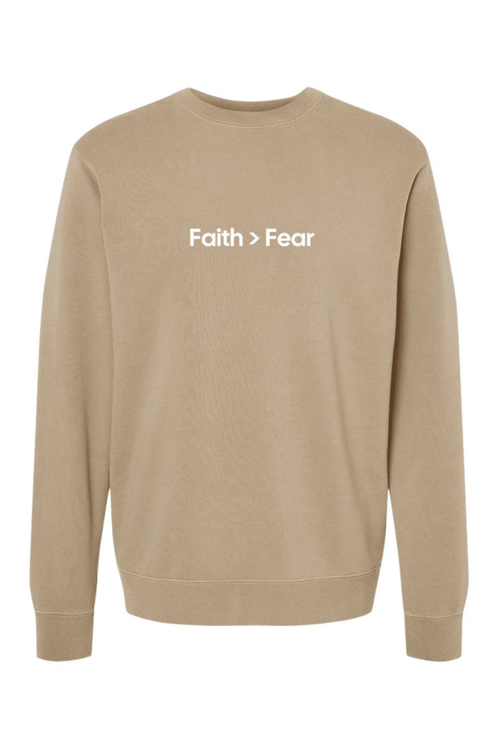 Faith Over Fear Unisex Pigment - Dyed Crewneck Sweatshirt - Shepherds Shelf