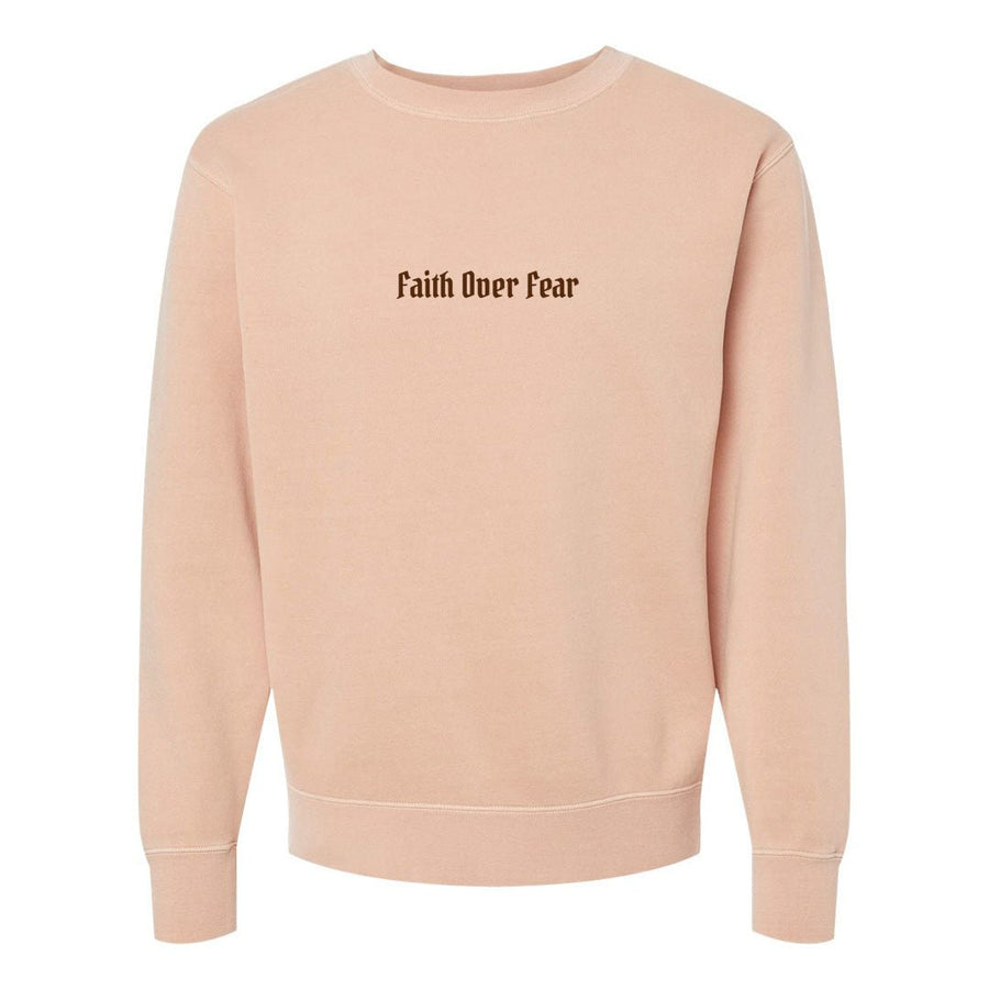 Faith Over Fear Unisex Pigment - Dyed Crewneck Sweatshirt - Shepherds Shelf