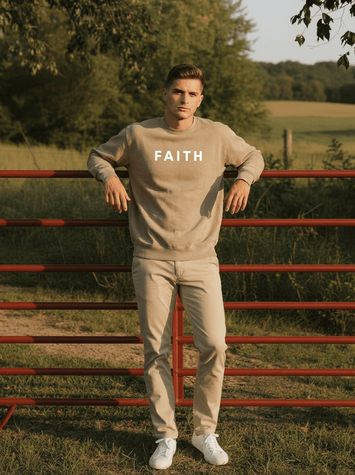 Faith Unisex Pigment - Dyed Crewneck Sweatshirt - Shepherds Shelf