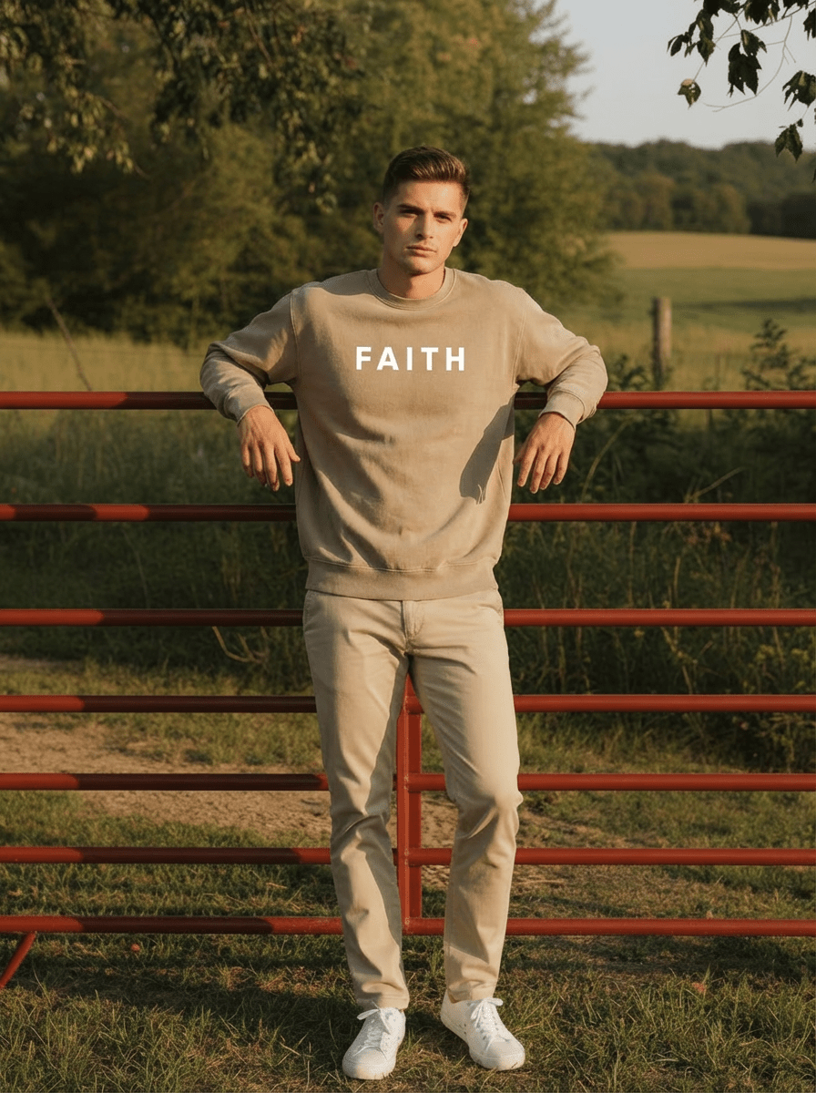 Faith Unisex Pigment - Dyed Crewneck Sweatshirt - Shepherds Shelf