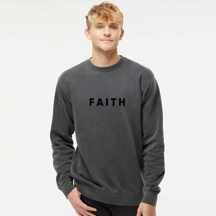 Faith Unisex Pigment - Dyed Crewneck Sweatshirt - Shepherds Shelf