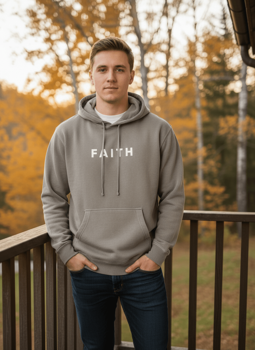 Faith Unisex Pigment - Dyed Hoodie Sweatshirt - Shepherds Shelf