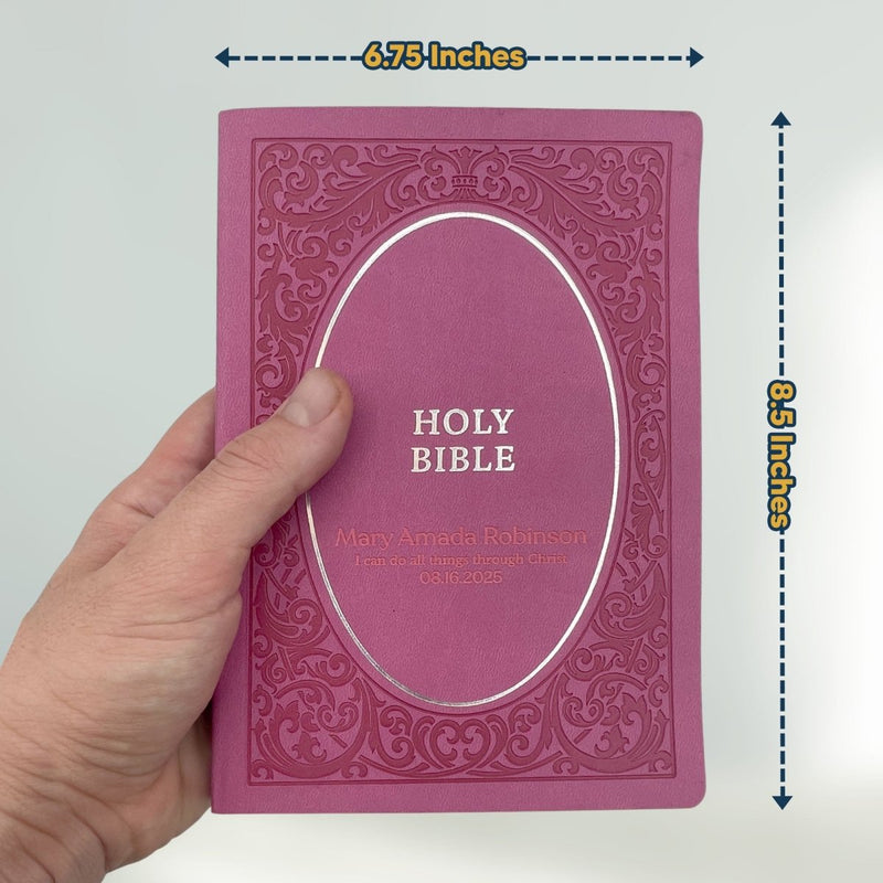 Faux Leather Pink Personalized NIV Holy Bible | Small Text