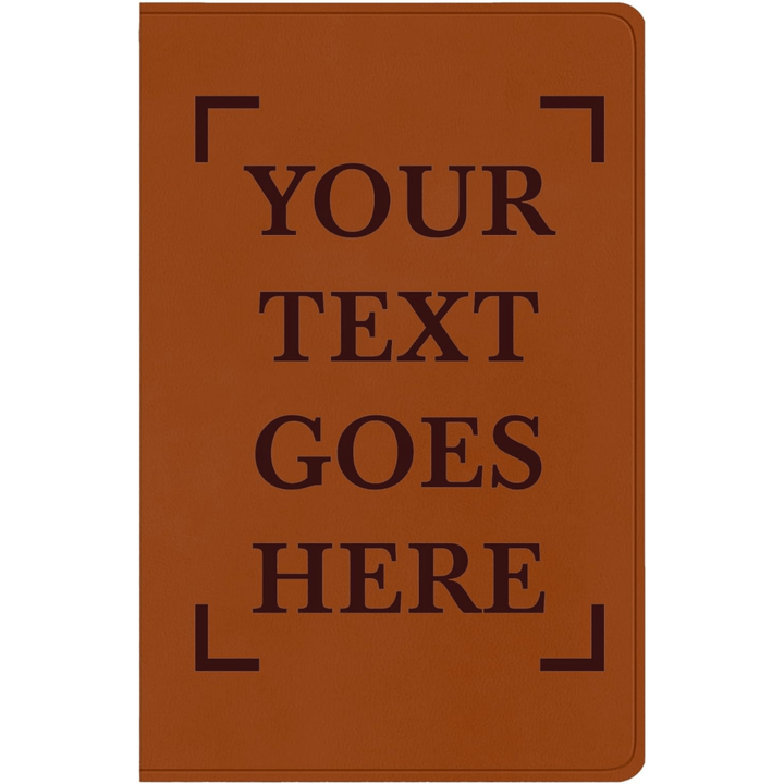 Full Cover Your Own Text Engraved ESV Large Print Bible | Light Brown Faux Leather | Shepherds Shelf - Shepherds Shelf