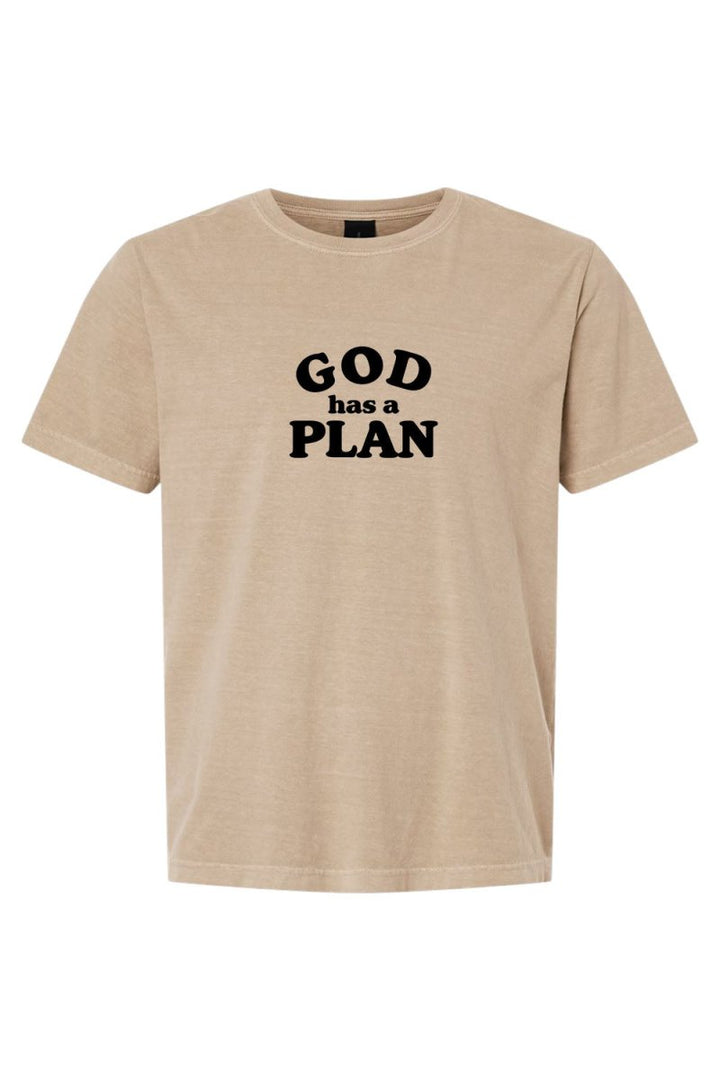 God has a Plan Unisex Garment - Dyed Tee - Shepherds Shelf