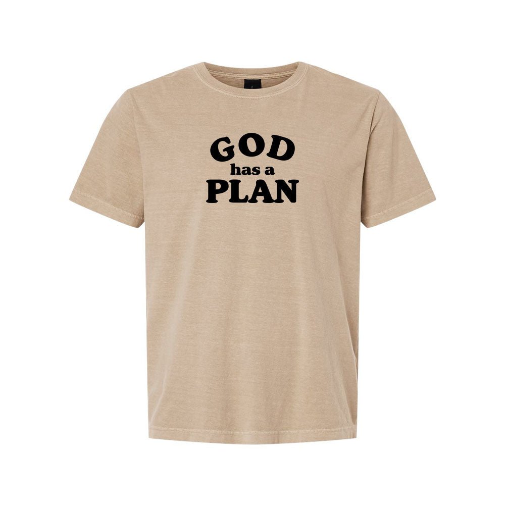 God has a Plan Unisex Garment - Dyed Tee - Shepherds Shelf