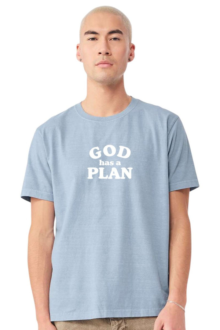 God has a Plan Unisex Garment - Dyed Tee - Shepherds Shelf