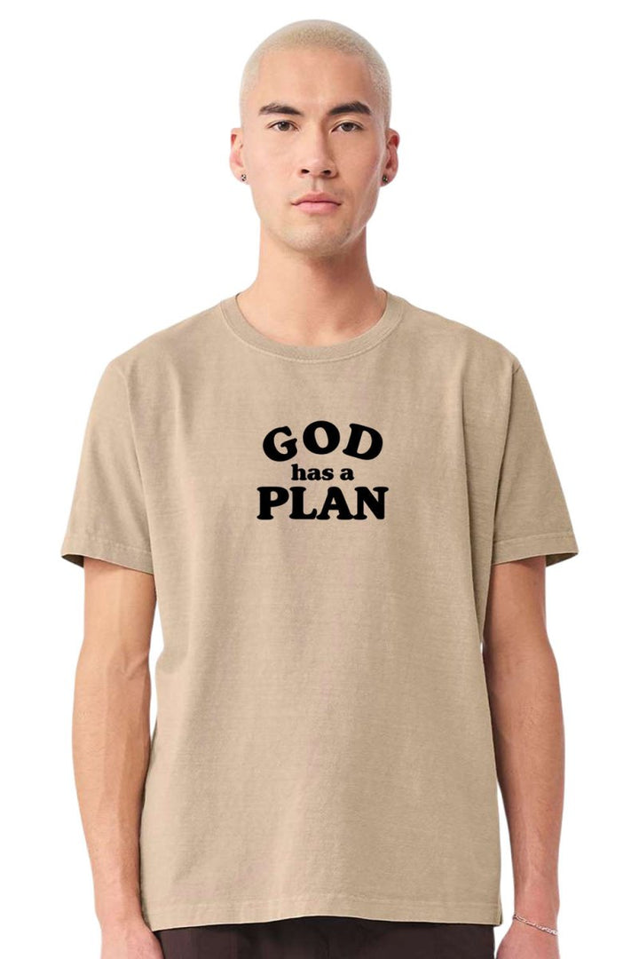 God has a Plan Unisex Garment - Dyed Tee - Shepherds Shelf