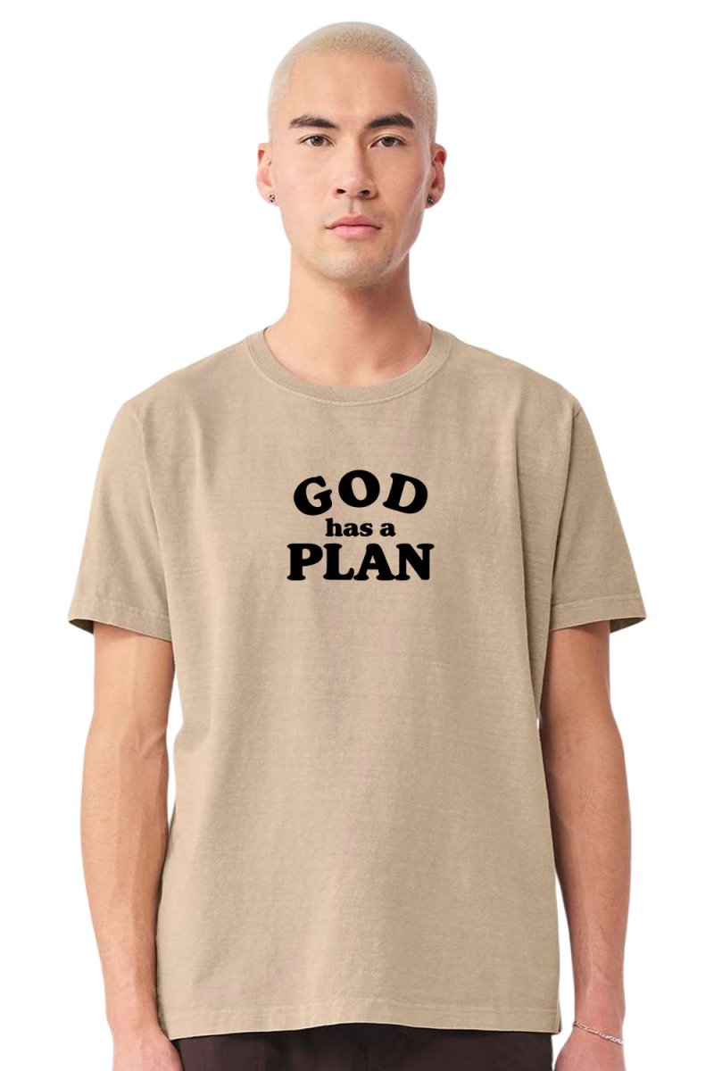 God has a Plan Unisex Garment - Dyed Tee - Shepherds Shelf