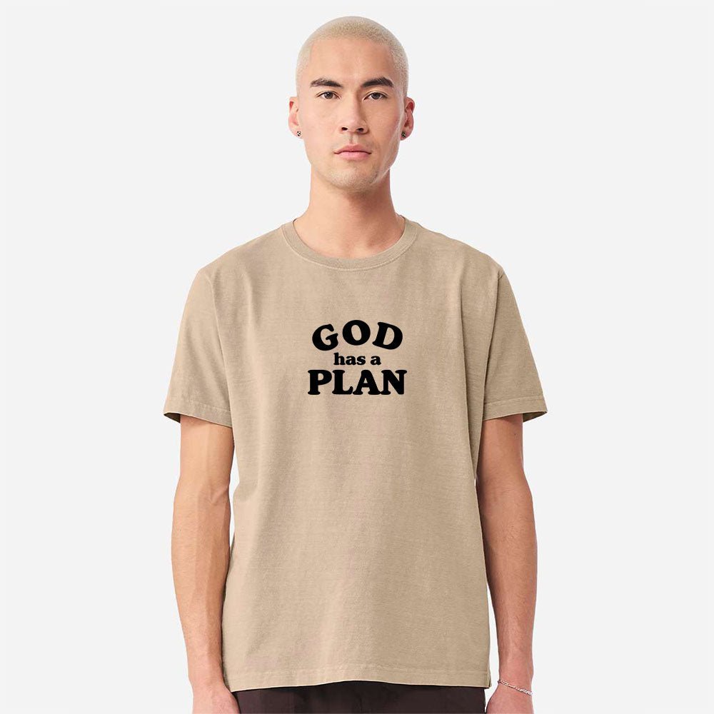 God has a Plan Unisex Garment - Dyed Tee - Shepherds Shelf