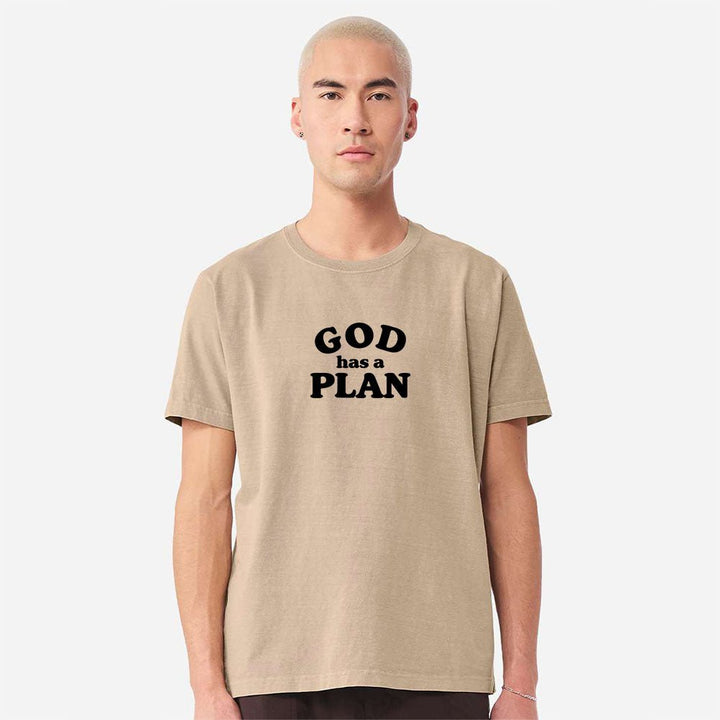 God has a Plan Unisex Garment - Dyed Tee - Shepherds Shelf