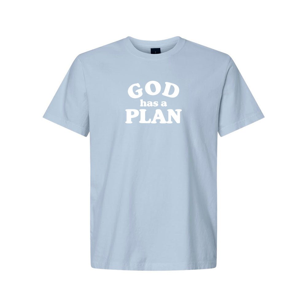 God has a Plan Unisex Garment - Dyed Tee - Shepherds Shelf