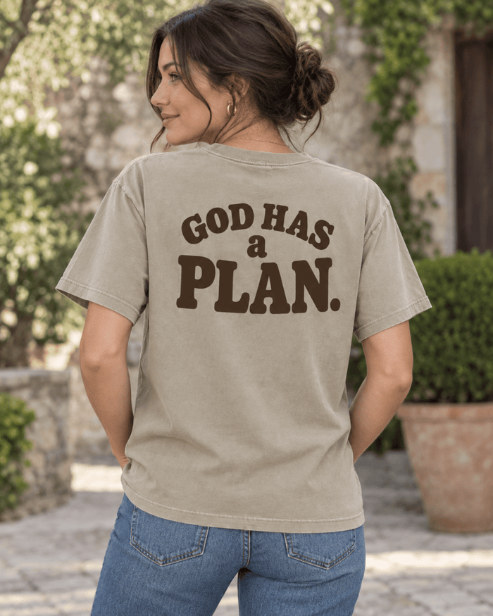 God Has a Plan Unisex Garment-Dyed Tee — Khaki