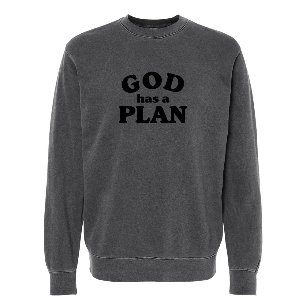 God has a Plan Unisex Pigment - Dyed Crewneck Sweatshirt - Shepherds Shelf