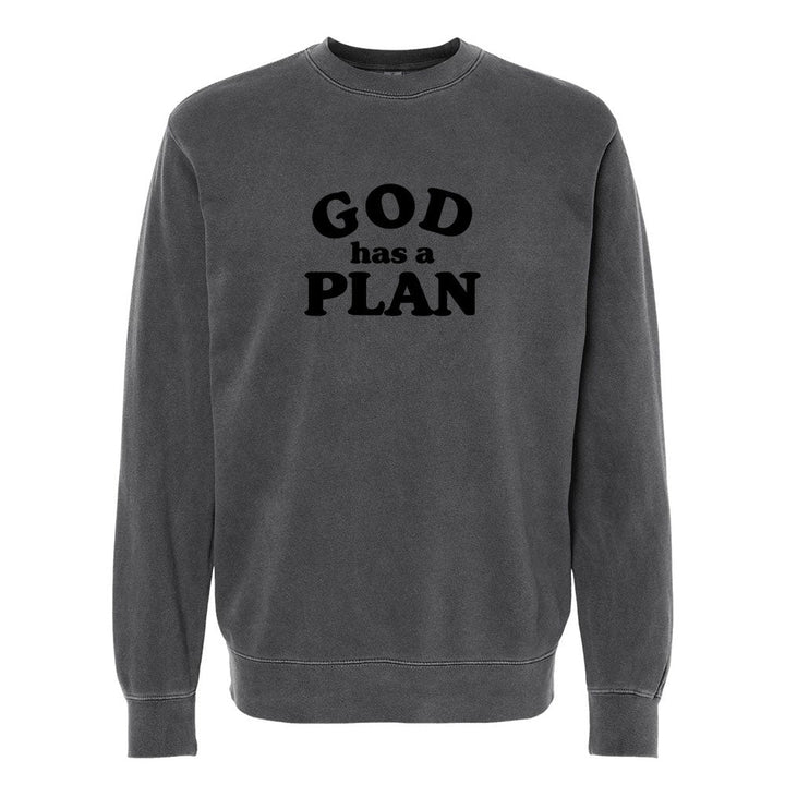 God has a Plan Unisex Pigment - Dyed Crewneck Sweatshirt - Shepherds Shelf