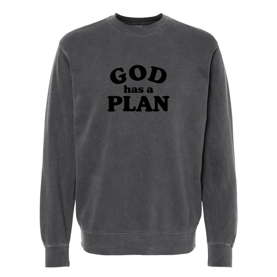 God has a Plan Unisex Pigment - Dyed Crewneck Sweatshirt - Shepherds Shelf