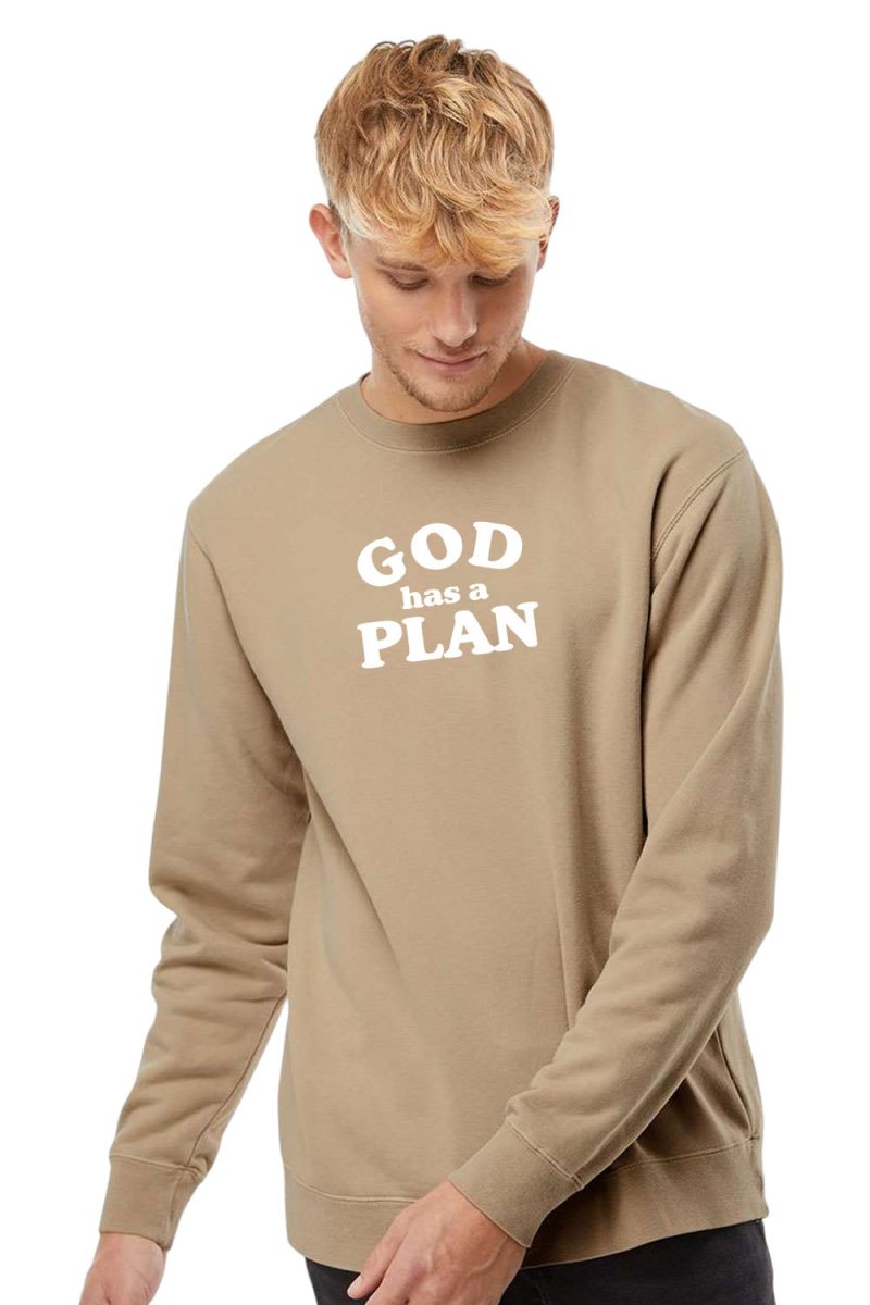 God has a Plan Unisex Pigment - Dyed Crewneck Sweatshirt - Shepherds Shelf