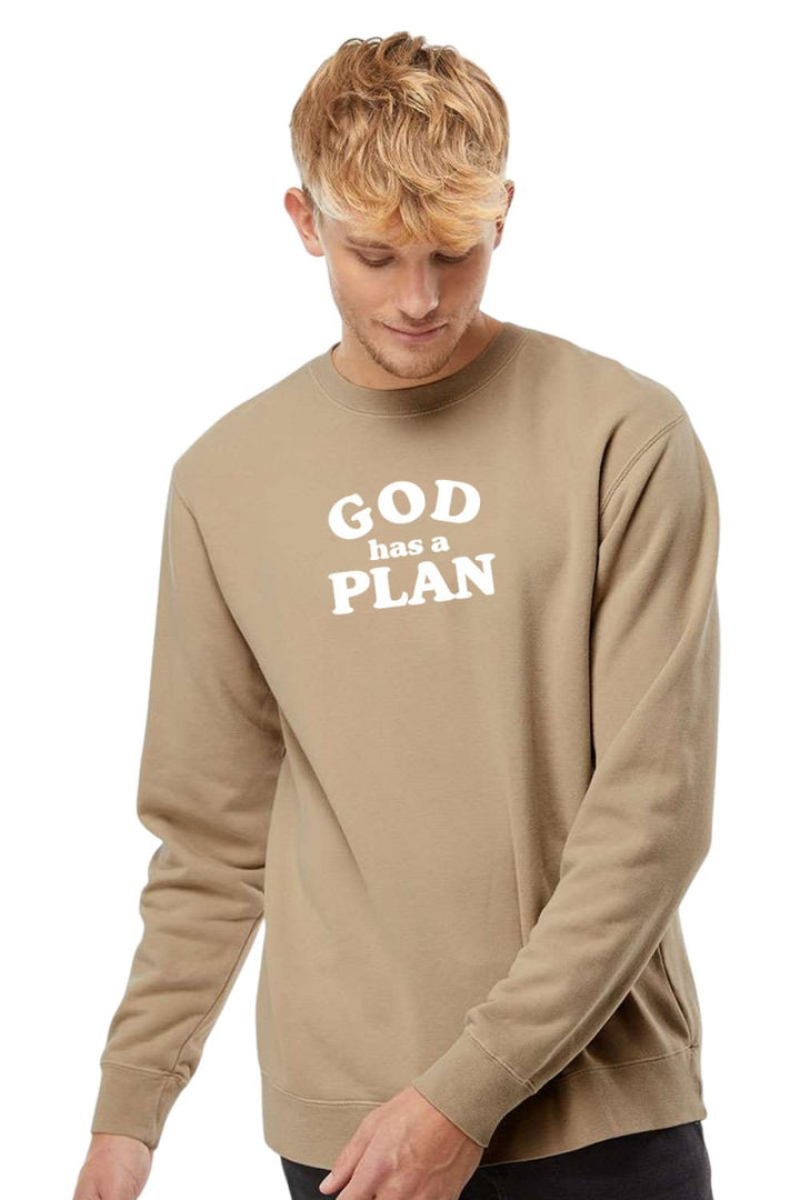 God has a Plan Unisex Pigment - Dyed Crewneck Sweatshirt - Shepherds Shelf