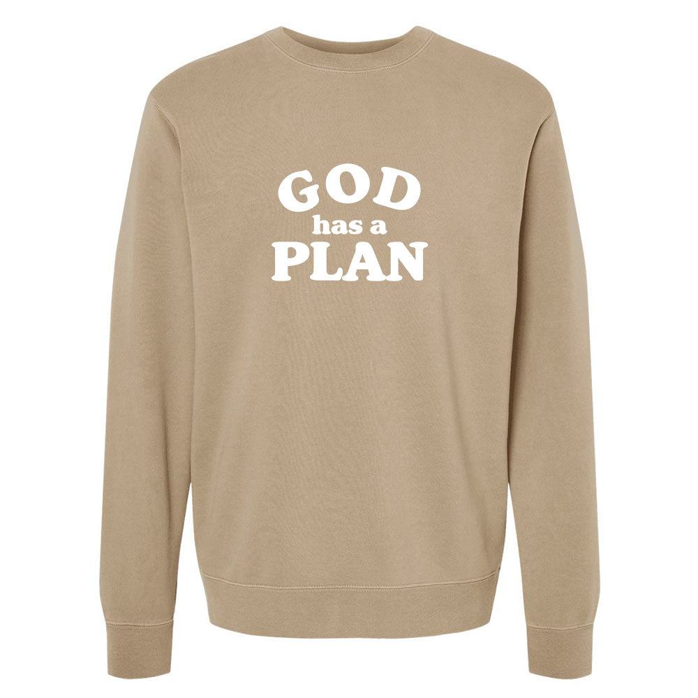 God has a Plan Unisex Pigment - Dyed Crewneck Sweatshirt - Shepherds Shelf