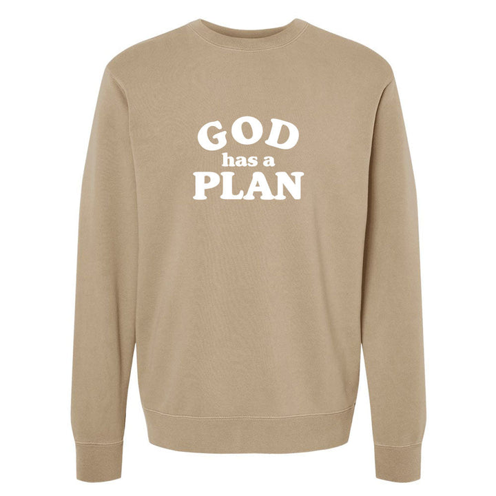God has a Plan Unisex Pigment - Dyed Crewneck Sweatshirt - Shepherds Shelf