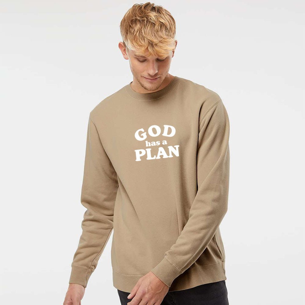 God has a Plan Unisex Pigment - Dyed Crewneck Sweatshirt - Shepherds Shelf