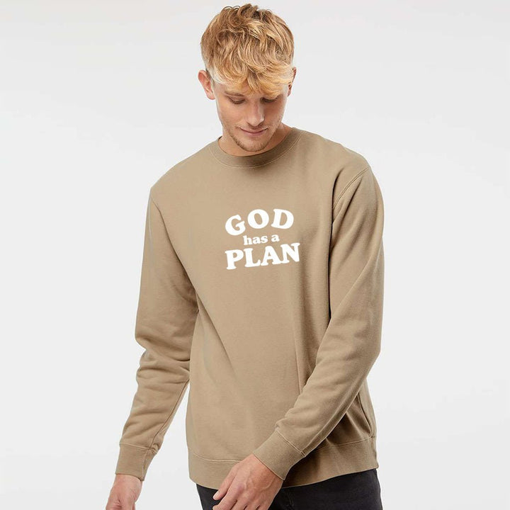 God has a Plan Unisex Pigment - Dyed Crewneck Sweatshirt - Shepherds Shelf