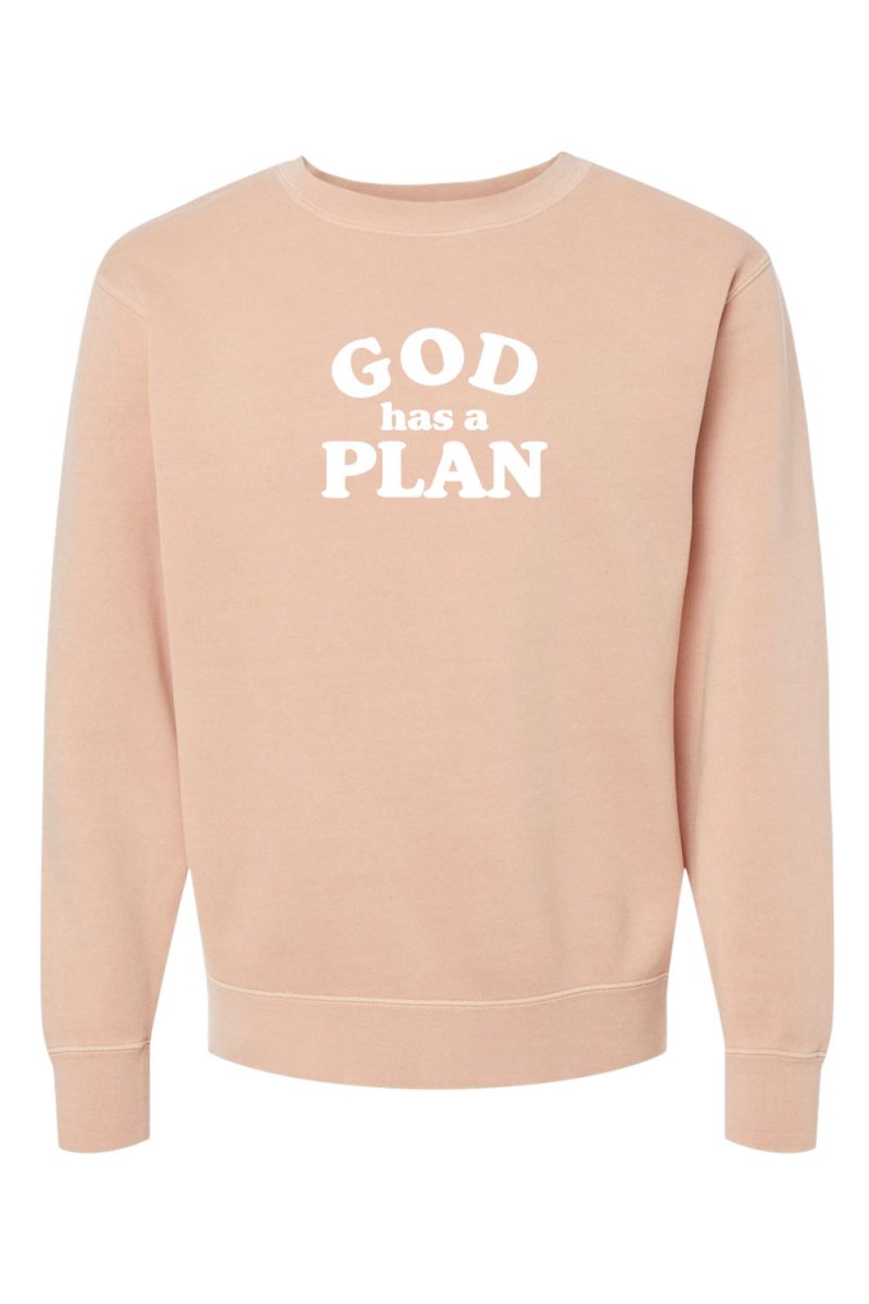 God has a Plan Unisex Pigment - Dyed Crewneck Sweatshirt - Shepherds Shelf