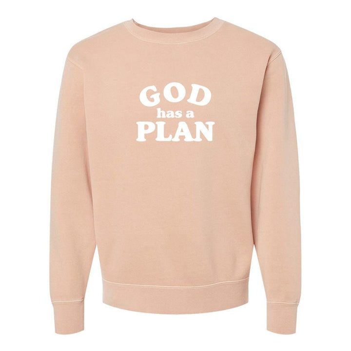 God has a Plan Unisex Pigment - Dyed Crewneck Sweatshirt - Shepherds Shelf