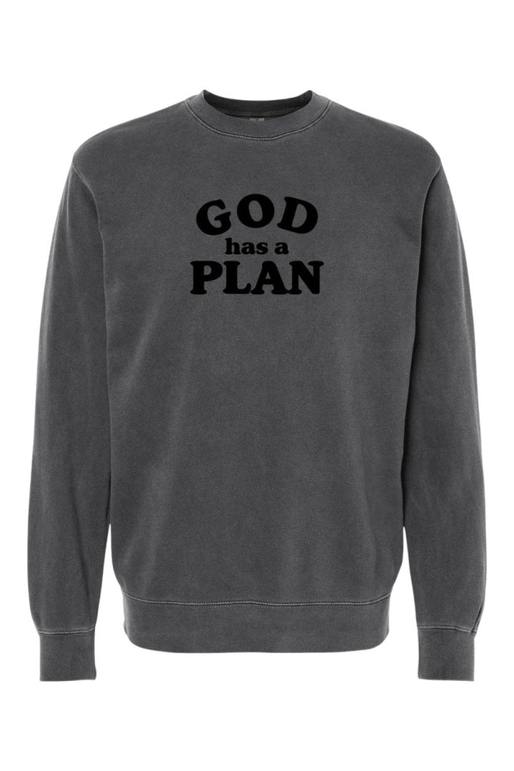 God has a Plan Unisex Pigment - Dyed Crewneck Sweatshirt - Shepherds Shelf