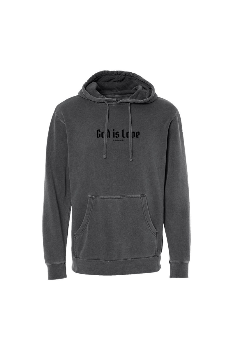 God is Love Unisex Pigment - Dyed Hoodie Sweatshirt - Shepherds Shelf