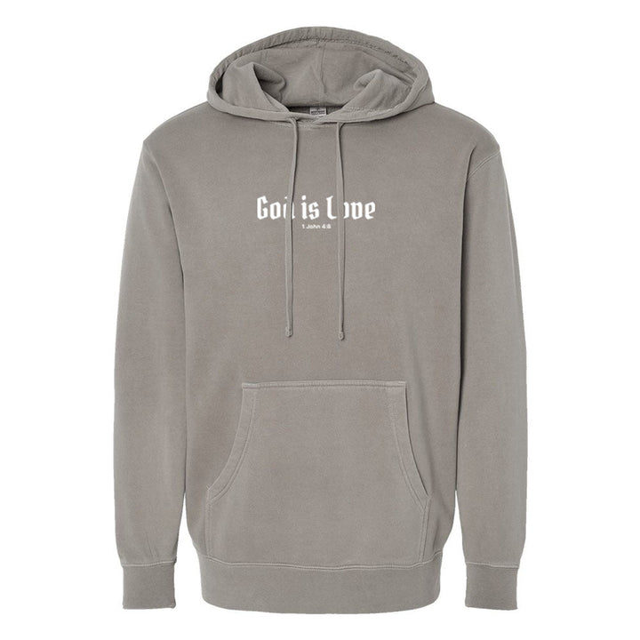God is Love Unisex Pigment - Dyed Hoodie Sweatshirt - Shepherds Shelf