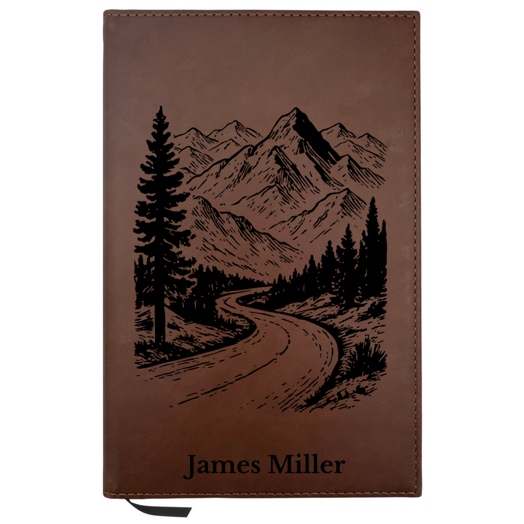 Personalized Brown Leatherette Journal Notebook | The Highway of Holiness