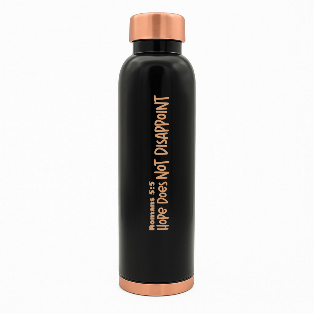 Hope Does Not Disappoint Customized Copper Water Bottle Romans 5:5 and Your Name | Pure Copper | 33 Oz - Shepherds Shelf
