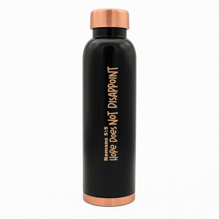 Hope Does Not Disappoint Customized Copper Water Bottle Romans 5:5 and Your Name | Pure Copper | 33 Oz