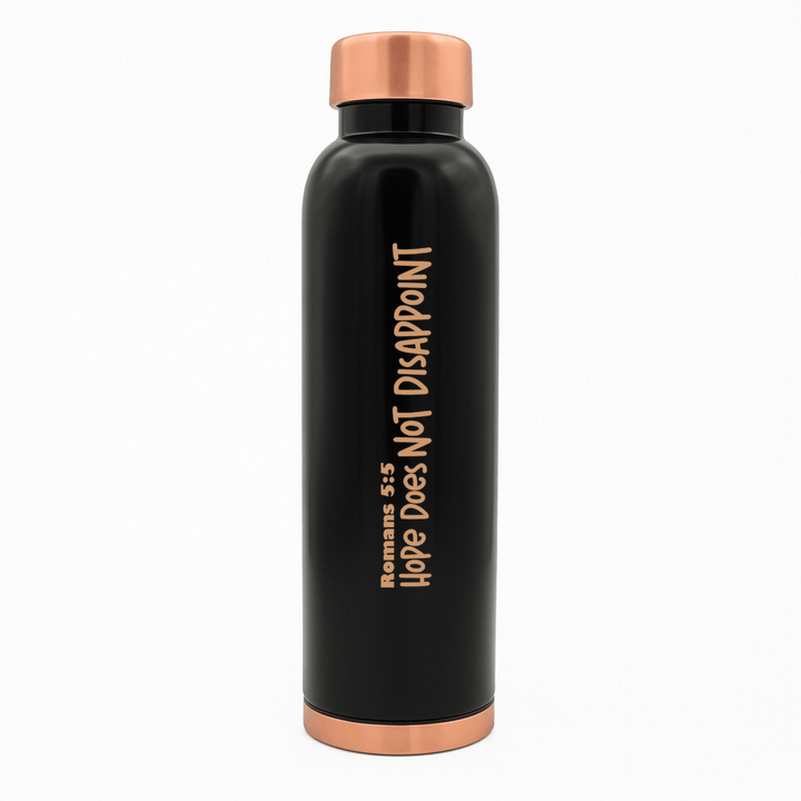 Hope Does Not Disappoint Customized Copper Water Bottle Romans 5:5 and Your Name | Pure Copper | 33 Oz - Shepherds Shelf