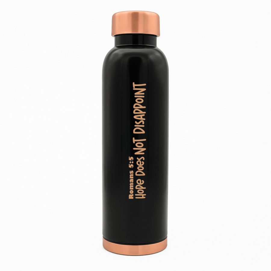 Hope Does Not Disappoint Customized Copper Water Bottle Romans 5:5 and Your Name | Pure Copper | 33 Oz - Shepherds Shelf