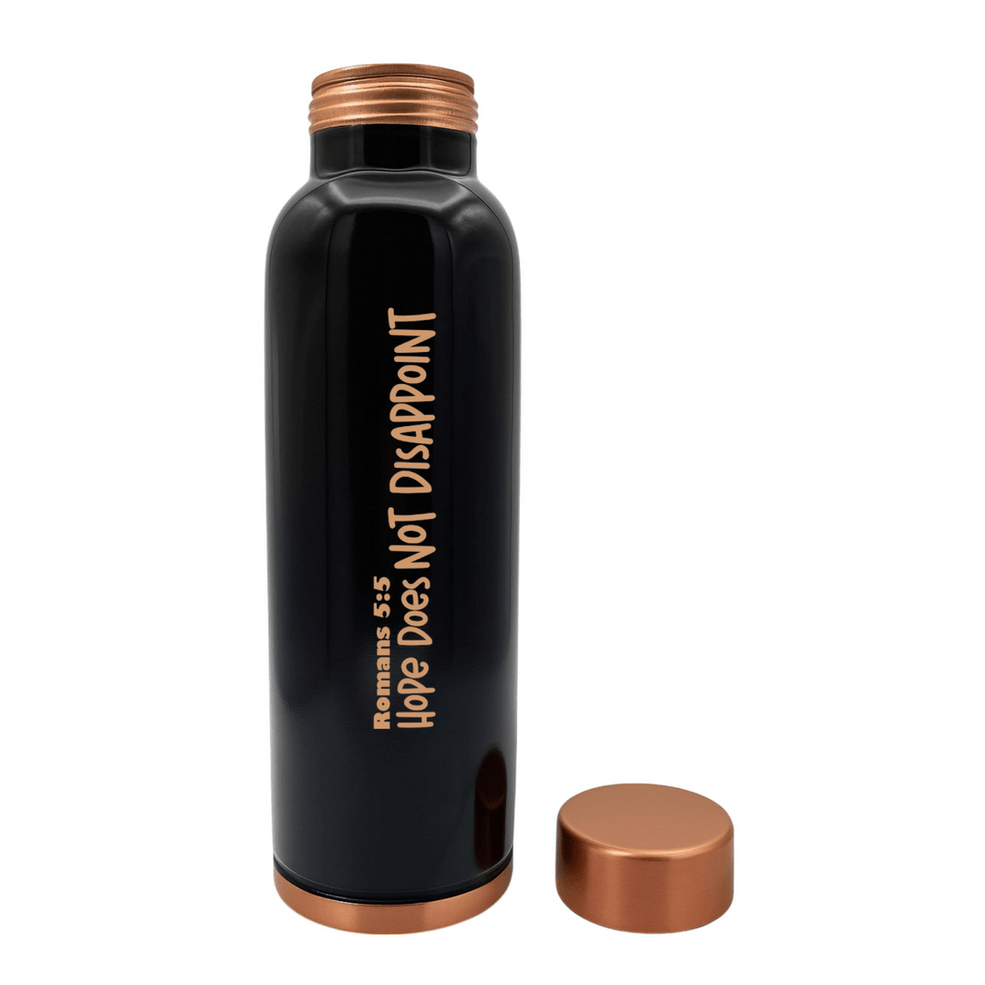 Hope Does Not Disappoint Customized Copper Water Bottle Romans 5:5 and Your Name | Pure Copper | 33 Oz - Shepherds Shelf