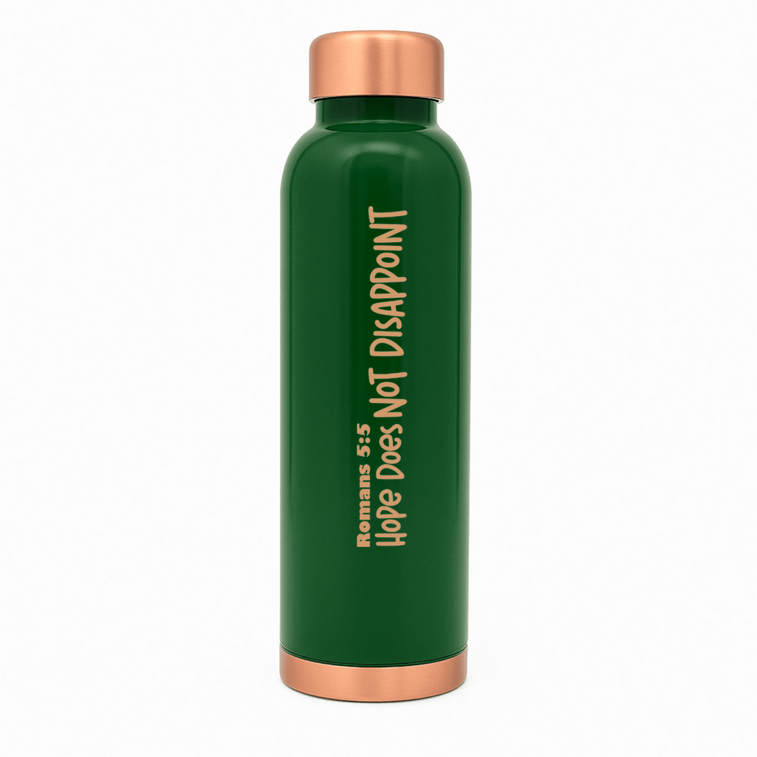 Hope Does Not Disappoint Customized Copper Water Bottle Romans 5:5 and Your Name | Pure Copper | 33 Oz - Shepherds Shelf
