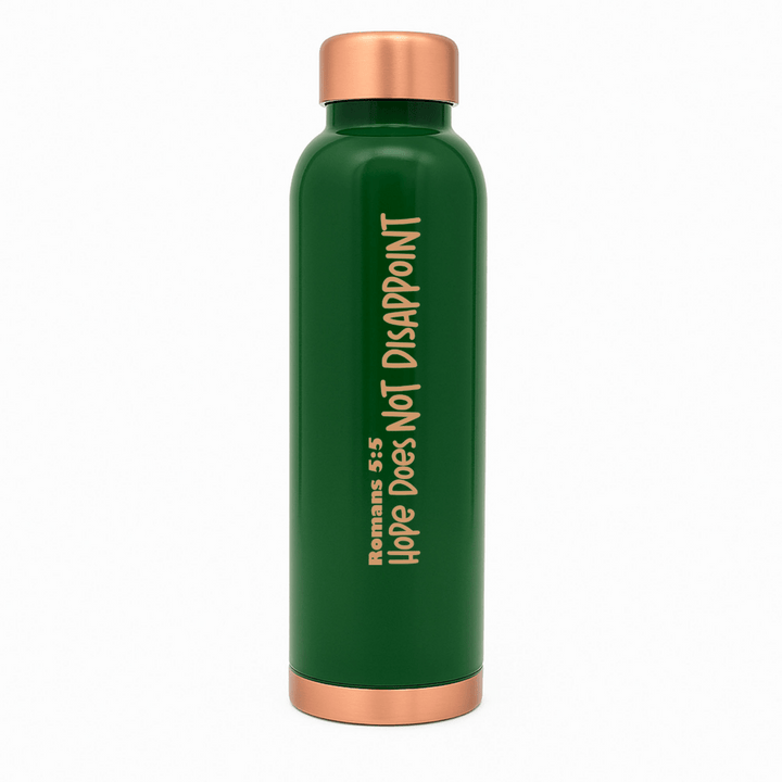Hope Does Not Disappoint Customized Copper Water Bottle Romans 5:5 and Your Name | Pure Copper | 33 Oz - Shepherds Shelf