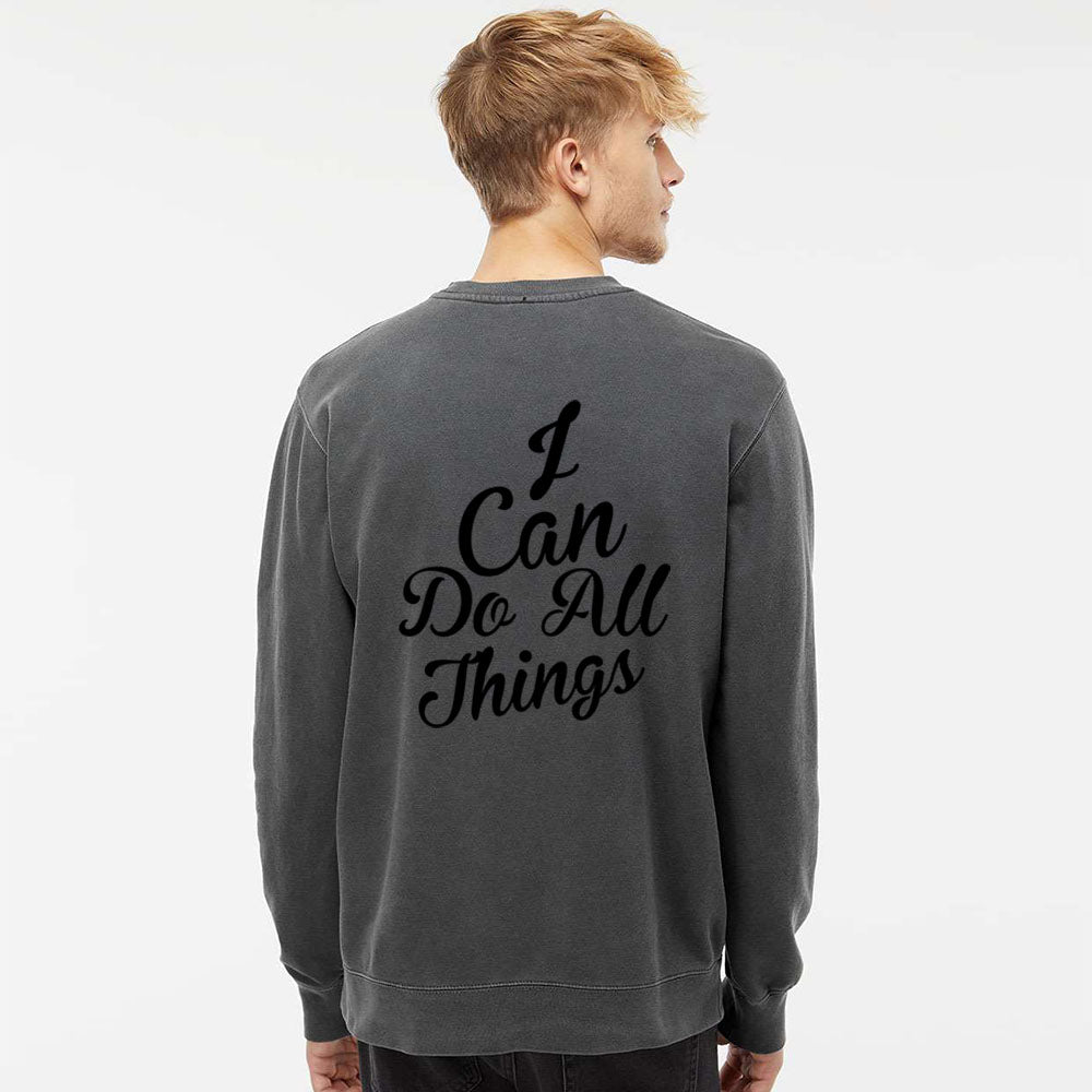 I Can do All Things Unisex Pigment - Dyed Crewneck Sweatshirt - Shepherds Shelf