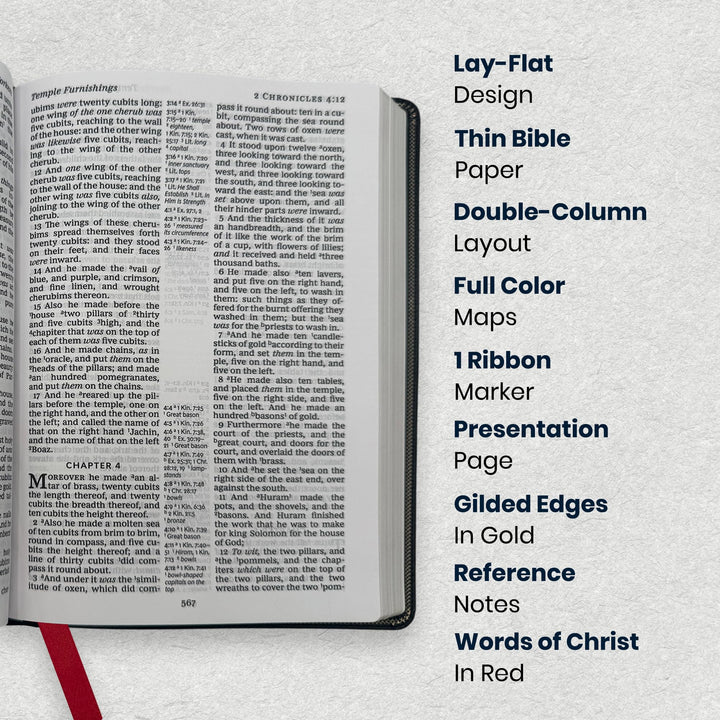 Custom KJV Center Column Reference Holy Bible Red Letter Bible | Giant Print | Faux Leather