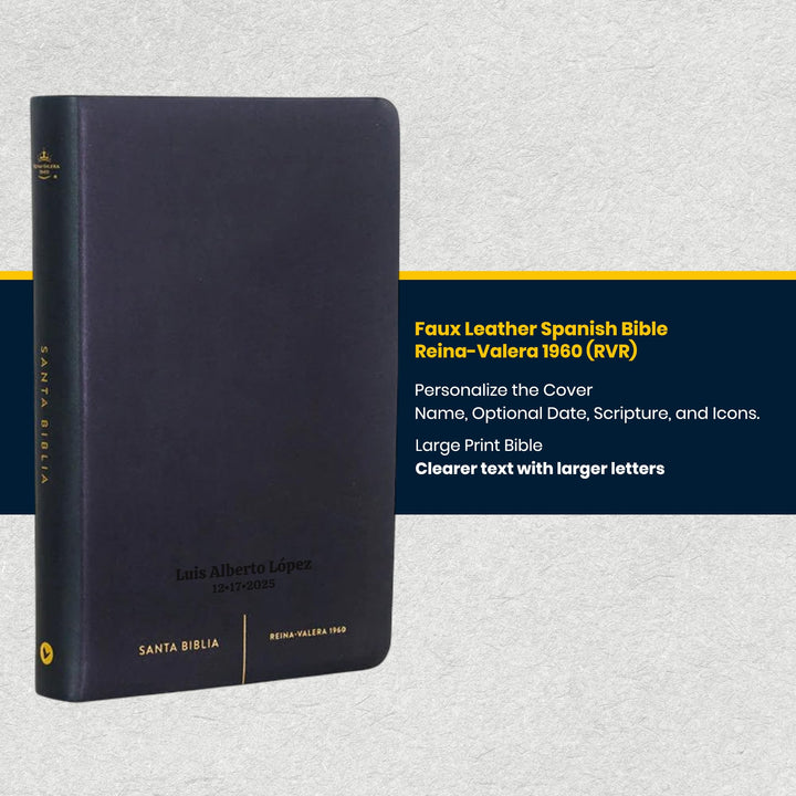 RVR1960 Black Standard Size Holy Bible Large Print