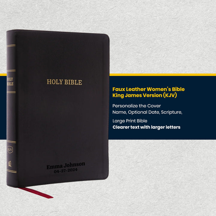 Custom KJV Center Column Reference Holy Bible Red Letter Bible | Giant Print | Faux Leather