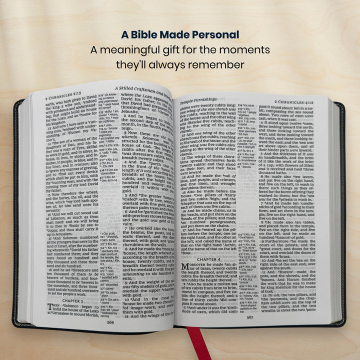 Custom KJV Center Column Reference Holy Bible Red Letter Bible | Giant Print | Faux Leather