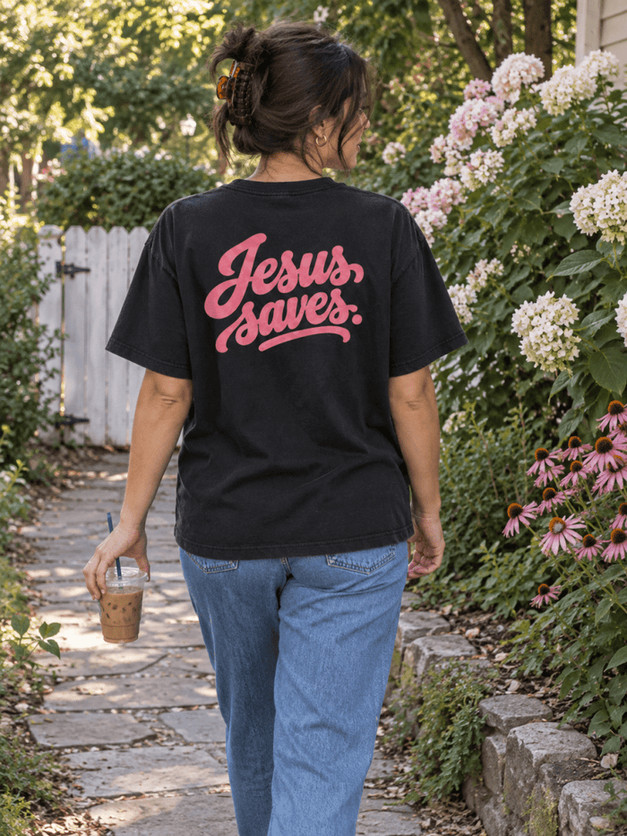 Jesus Saves Rose Tee