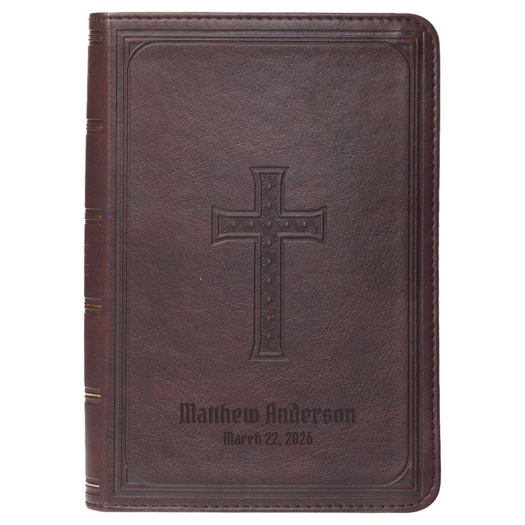 KJV Dark Brown Compact Size Holy Bible Large Print - Shepherds Shelf